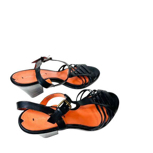 Via Spiga Black Leather Sandals Heels 8.5 - Picture 13 of 13